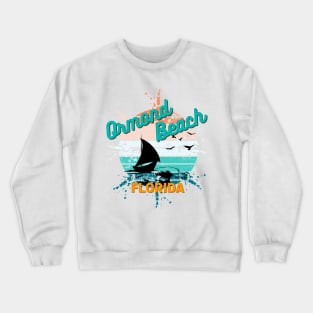 Ormond Beach Florida Retro Exploding Sunset Crewneck Sweatshirt